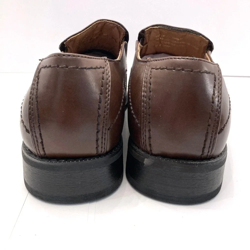 Joseph Abboud Dress Loafers‎ Shoes Brown Leather Square Apron Toe Men's 11.5M